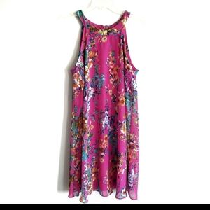 Betsey Johnson Pink Floral Halter Swing Dress